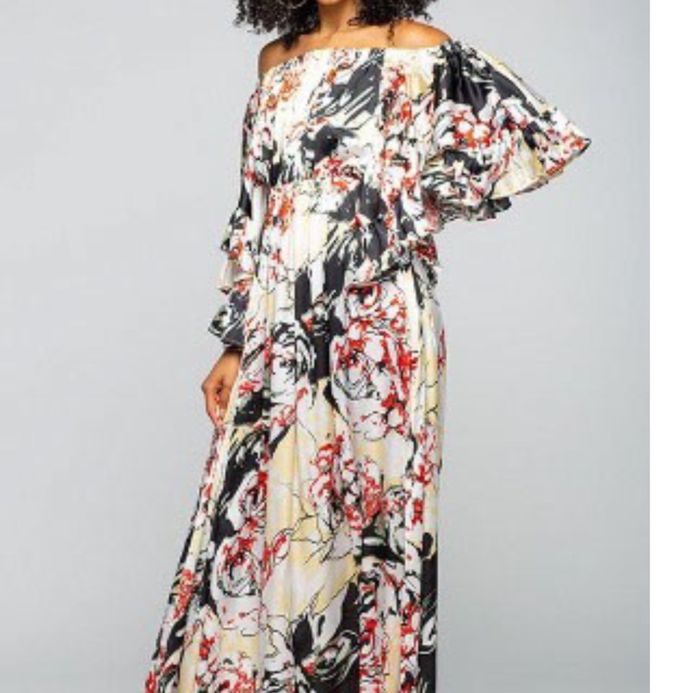 Floral Off-Shoulder Maxi Dress